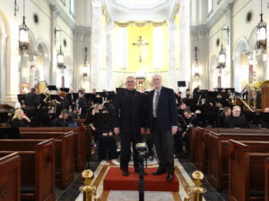 Conductor John Culvahouse and Jesse Ayers with the Tennessee Wind Ensemble in Knoxville